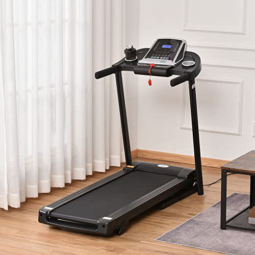 HOMCOM Laufband Klappbar elektrisch 500W 1-12,8 km/h mit LED-Display Getränkehalter und Handyhalterung für Home Gym… – Bild 3