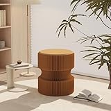 Folding Stool, 660lb Capacity Honeycomb Paper Stool, Eco-Friendly Collapsible Ottoman & Side Table, Accordion Design, Portable Sturdy Seat for Home Office Camping Party Mall Booth & Gifts (Brown-S)