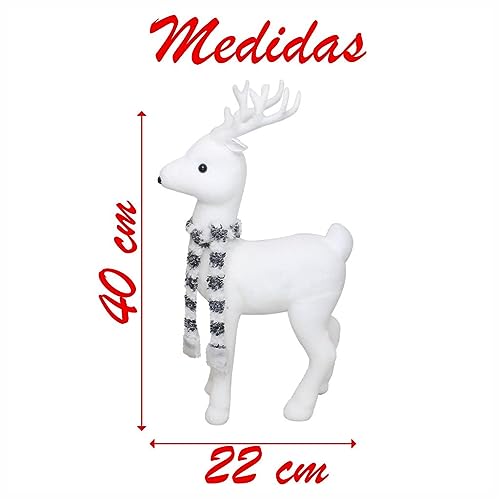 Kit 2 Bonecos Natal Enfeite Decoração Natalina Rena Felpuda