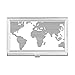 Simple Black Line World Map Pattern Business Card Holder Case Pocket Box Wallet