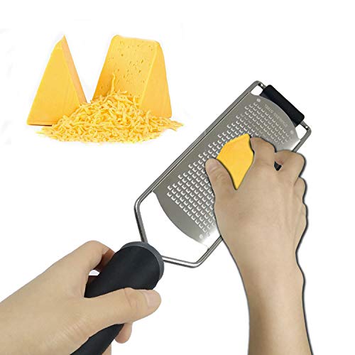 Zester Grater, Lemon Zester, Parmesan Zester, Chocolate, Cheese Grater For Ginger, Garlic, Vegetables, Fruits,With Razor-Sharp Stainless Steel Blade, Protective Cover + Cleaning Brush, Dishwasher Safe #TOP5