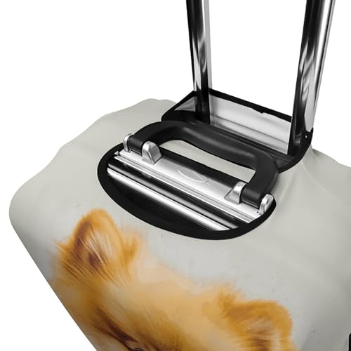 Yellow Pomeranian Luggage Cover, Washable Elastic Suitcase Cover Protector Fit 18-32 Inch Luggage 5