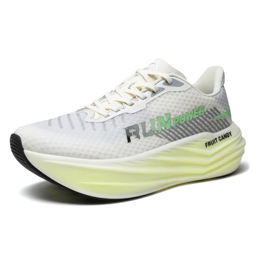 DIPAIYING Road Runing Shoes for Women & Men Breathable Walking Sneakers Sport Fashion Sneakers Cushion Athletic Gym Workout Tennis Shoes Yellow Size 5