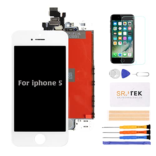 SRJTEK For iPhone 5 液晶パネル フロントパネル ディスプレイ 修理交換用タッチパネル フロントガラス デジタイザ 4.0 インチ用ガラス修理