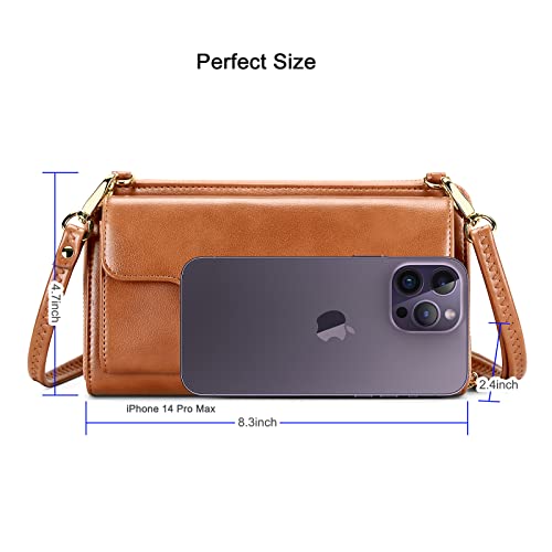 Image of nuoku Women's Small Crossbody Bags Wristlet Clutch Wallet Purses with Card Slot Phone Holder
