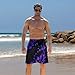 Mens Purple Diamond Swim Trunks for Man Black Beach Board Shorts 90s Boys Quick Qry Swimming Pants with Drawstring Adults Male Novelty Slim Fit Fashion Pants Party Clothing M
