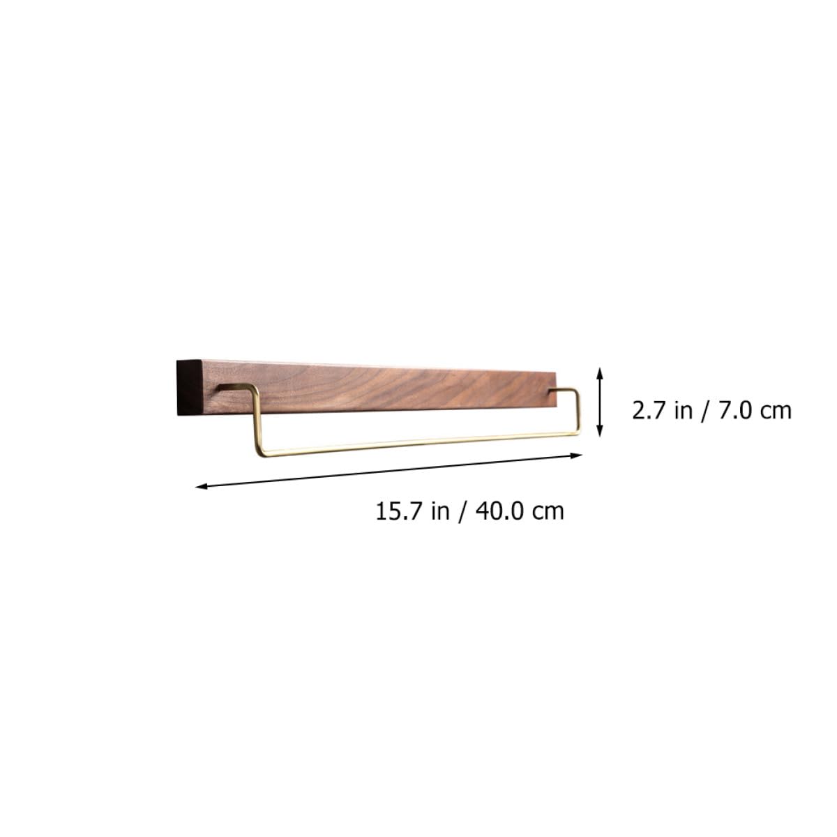 Estante para Toallas de Madera Maciza Nogal Oscuro Función de Almacenamiento, Toallero de Pared Grande para Baño y Cocina sin Taladro