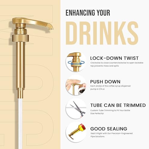 Jimoco® Syrup Pump Dispenser + Torani® Sugar Free Vanilla Syrup, 25.4 oz - Coffee Syrup Pump & Flavoring Bundle - image 3