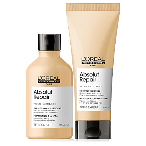 L’Oréal Professionnel Absolut Repair, Shampoo & Conditioner Hydrating Bundle For Dry hair| intense softness & shine 300ml,200ml L’Oréal Professionnel Absolut Repair, Shampoo & Conditioner Hydrating Bundle For Dry hair| intense softness & shine 300ml,200ml