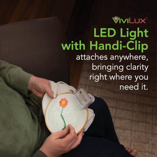 Image of ViviLux Cordless XL LED Sewing Light, 1500 Lumen LED, Extra-Long Gooseneck | Handi-Clip + Tape Mount, Extra-Long Flexible Arm, 20+ Hr Battery, Attachable LED Hobby Light for Sewing, Quilting & Crafts