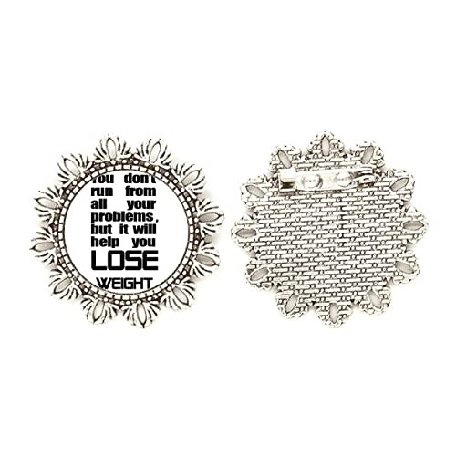 Broche de plata Lose Weight con flor ideal para lucir en blazers de moda