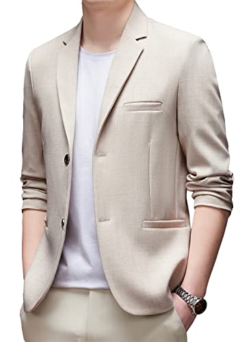 DAVID.ANN Men's Casual Blazer Two Button Lightweight Slim Fit Sport Jacket