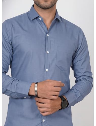 Image of Diverse Men's Solid Formal Shirt | Premium Cotton Full Sleeve Regular Fit Shirt for Men | Stylish Office, Business & Casual