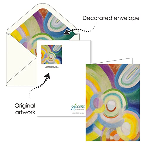 Image of RainCaper Fine Art Keepsake 5x7 Blank Stationery Robert Delaunay Greeting Note Cards With Decorative Envelopes, Gift Boxed Set of 16 | 300 GSM Cardstock (Robert Delaunay Paris)