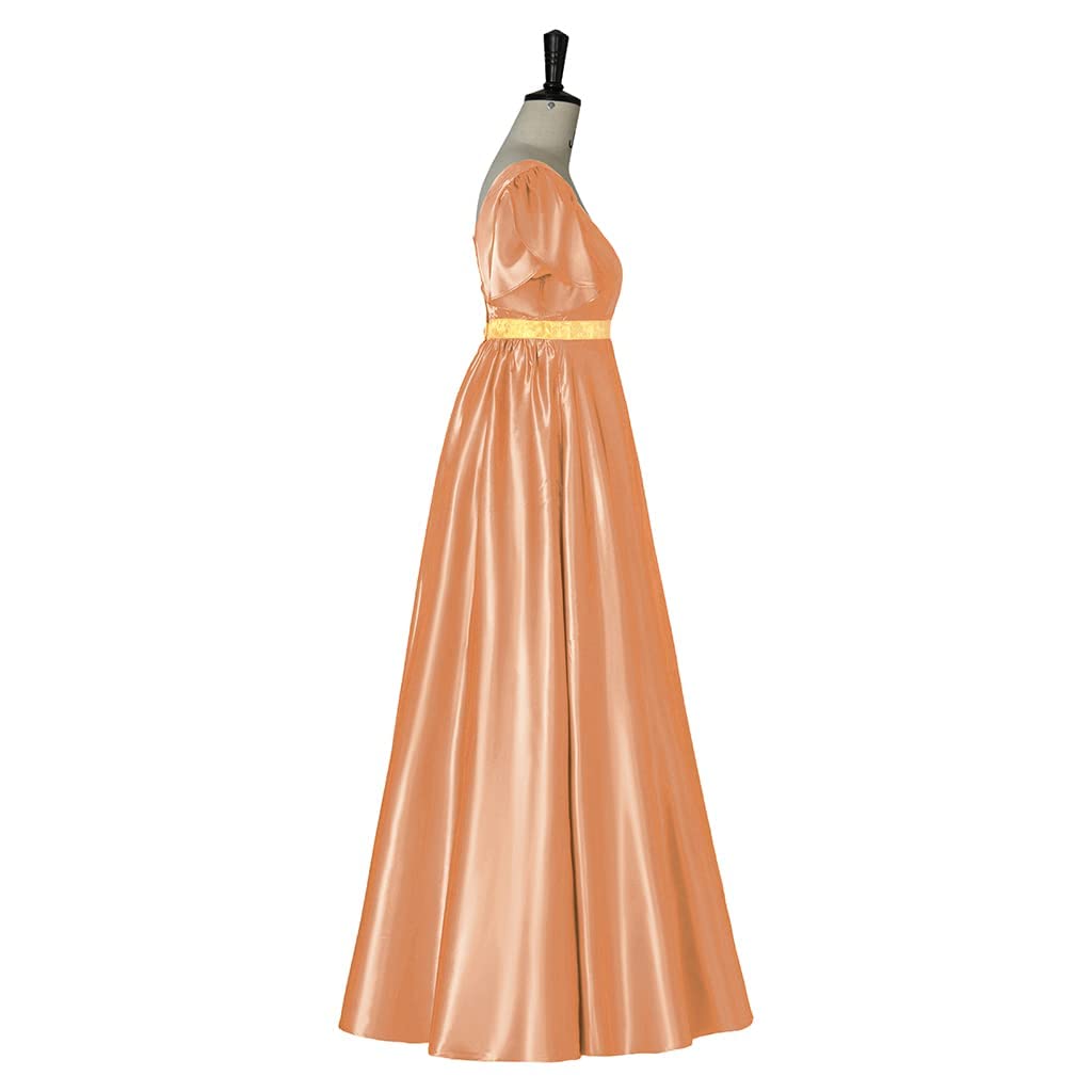 kinstell Robe Regency pour femme années 1800 en satin vintage avec ceinture