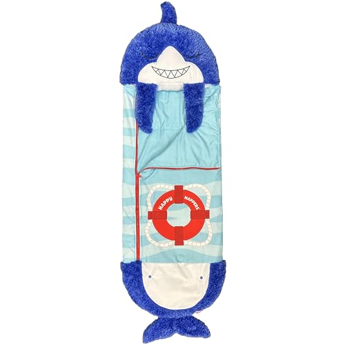 Happy Nappers: S4 Pillow & Sleepy Sack: Large - Shush the Shark - 66 x 30 2-in-1: Plush Animal Opens to Sleeping Bag Soft Play & Nap Character Kids 3+
