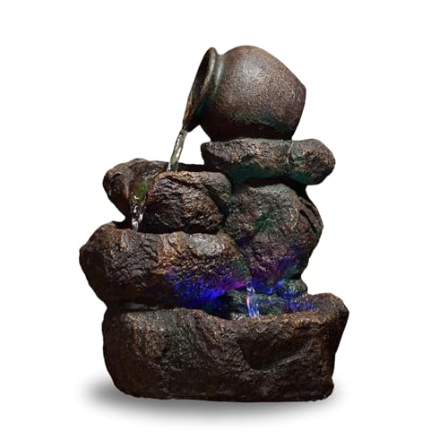 Zen'Light SCFR153 Nivello Brunnen, Natur, grau, Stein 25 x 19 x 31 cm, Kastanie