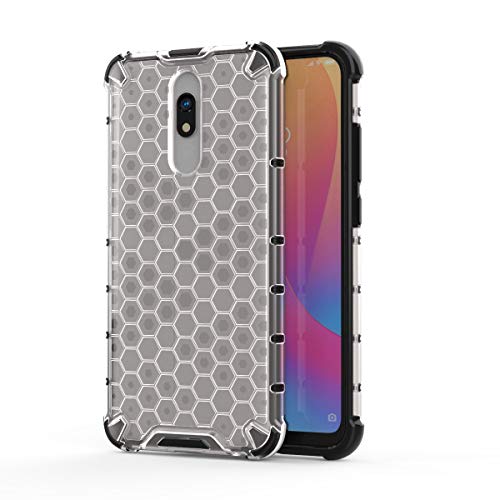 Image of Glasgow | for Mi Redmi 8A Dual Honeycomb Pattern Back Case Cover for Mi Redmi 8A Dual with 4 Bumper Corners and Military Grade Protection - Transparent