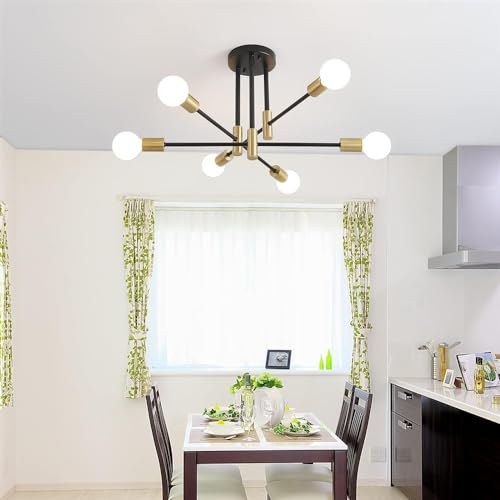 Plafonnier moderne blanc à large diffusion, luminaire Spoutnik semi-encastré multi-bras - 6