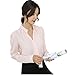 Women's Long Sleeve Casual Shirt V Neck Chiffon Blouse Tops
