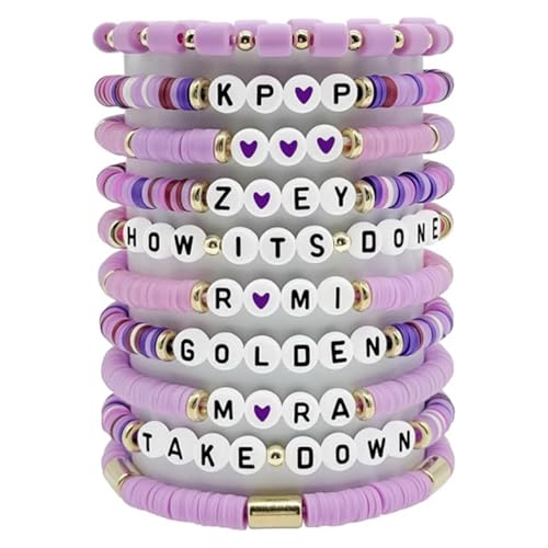 MLPKOI 10 Pièces K-Pop Bracelets Inspirés, Bracelet Amitié, Accessoire Cosplay, Cadeau Fan d'Anime, Anniversaire pour Filles Femme Anniversaire Noël