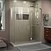 DreamLine Unidoor-X 58 in. W x 34 3/8 in. D x 72 in. H Frameless Hinged Shower Enclosure in Brushed Nickel, E3280634R-04