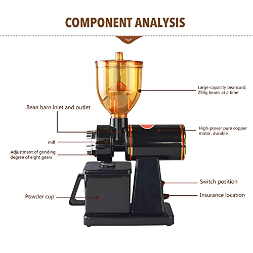 SXLCKJ Elektrische Kaffeemühle, Getreidemühle 180 W Leistungsstarker Motor Geräuscharm, Messermühle mit 8-Gang-Gr… – Bild 3