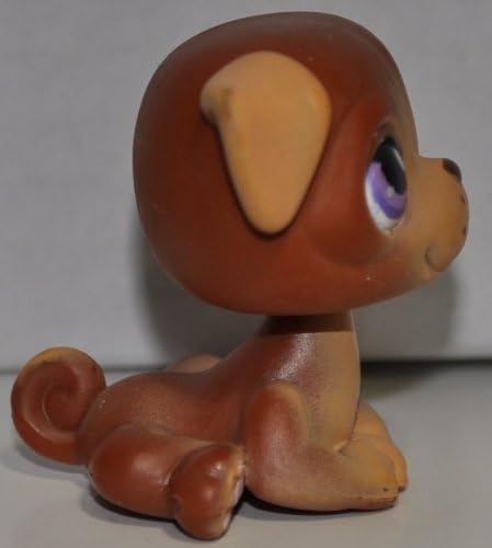 Pug #133 (Brown, Tan Accents)(Number Written On Bottom) - Littlest Pet Shop (Retired) Collector Toy - LPS Collectible Replacement Single Figure - Loose (OOP Out of Package & Print) image 2