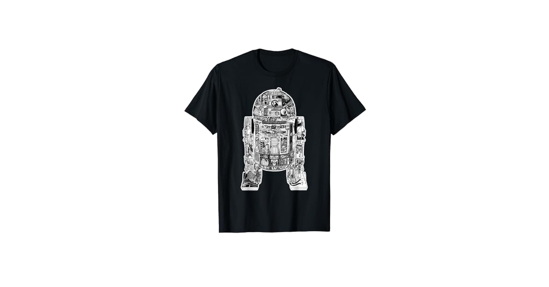 スターウォーズ ヴィンテージ風 メタルヘッド R2D2 Tシャツ Amazon | スターウォーズ R2-D2 モノクロコミックブックフィル T