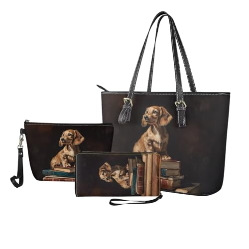 Set de 3 Bolsos Tote con Asa Superior para Mujer