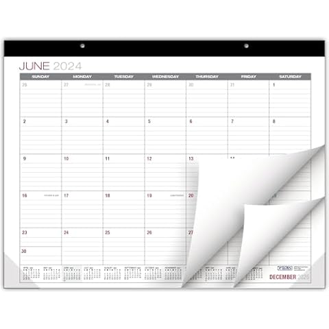 Global Printed Products Professional Desk Calendar 2025: Monthly Pages - 22"x17" - Runs Through December 2025 (Black) Cover