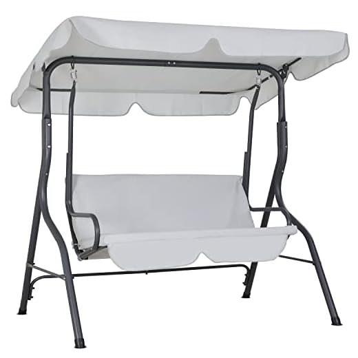 CASARIA Dondolo Altalena da Giardino Hollywood 140x112x150cm 2 posti con Tettuccio Parasole Imbottito per Esterno