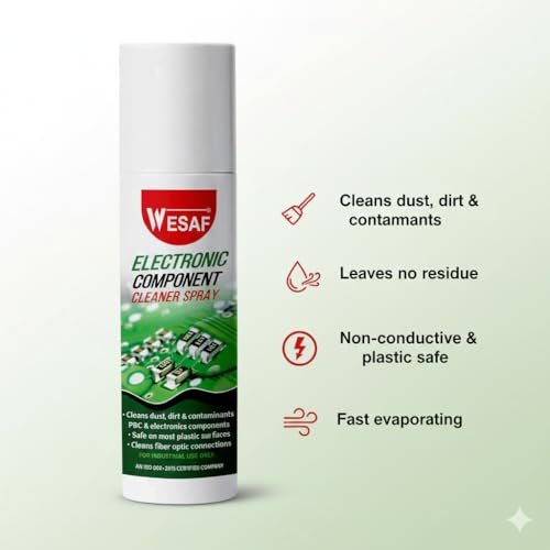 Image of Wesaf Contact Cleaner Spray 500ml | PCB Cleaning Spray | Electronic Components Cleaner for Circuit Board, Switches, Keyboard & CPU, Non-Flammable Residue Remover, Fast Evaporating-Grade 2003