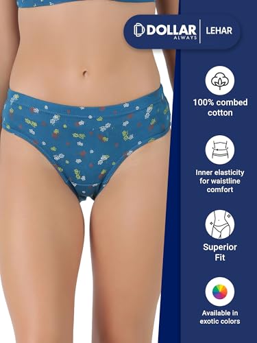 Image of Dollar Lehar Super Combed Cotton Women's Printed Hipster Panty - Actual Print May Vary