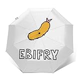 プリッとエビフライ 折り畳み傘 自動開閉 ワンタッチ 日傘 晴雨兼用 遮光 高強度 丈夫な8本骨 軽量 紫外線傘 UVカット 耐強風 梅雨対策 携帯用傘