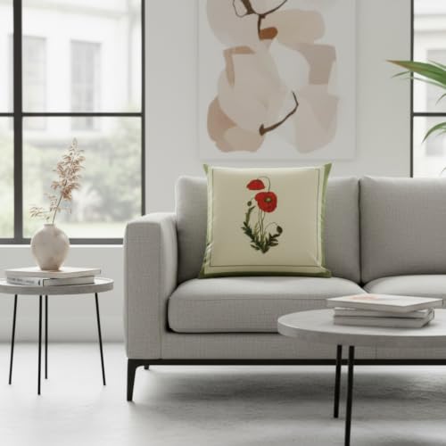 Image of Blooming Garden Cushion Cover | Floral Printed Decorative Throw Pillow Cover for Sofa Couch Living Room Bedroom | Hidden Zipper | 18 x 18 Inch | Pack of 1