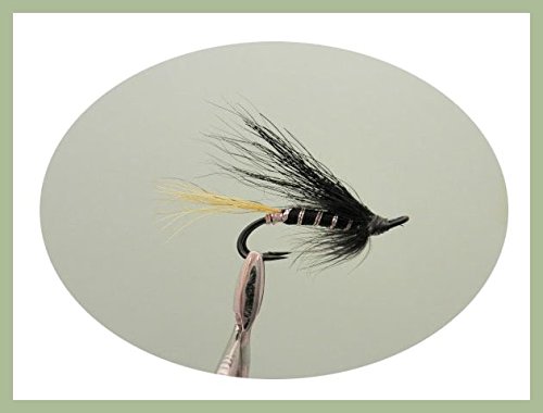 6 Pack of Stoat Tail Double Hook Salmon Flies, Choice (All Mixed) (10/12)