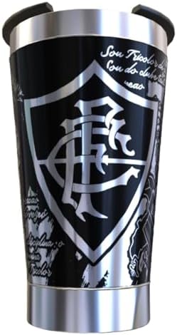 Copo Térmico Fluminense, Preto, 473 ml, com Tampa e Gravação a La...