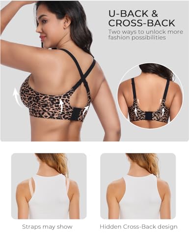 Image of Gailife Womens Jelly Comfortable Bras for Women No Underwire Supportive Bra | Wireless Bra Seamless Bralette Push Up,Soft Tshirt Bras,Mesh V /V Neck,U-back /X-back,Breathable Semi-fixed Pads,Bra Extender