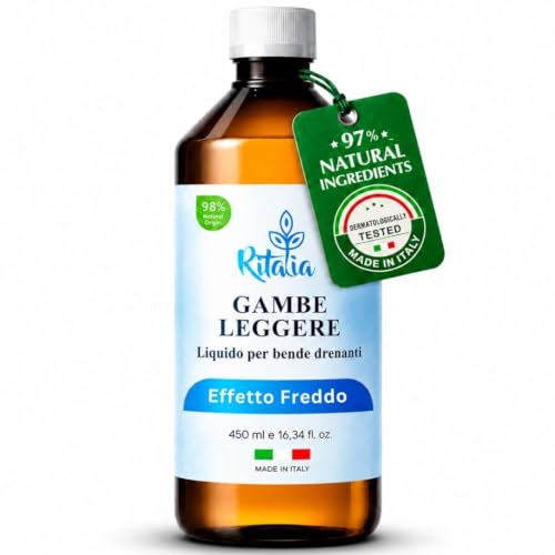 Ritalia RICARICA LIQUIDO bendaggio anticellulite drenante EFFETTO FREDDO principi attivi 100% VEGAN - EFFETTO DEFATICANTE per gambe stanche gonfie e pesanti