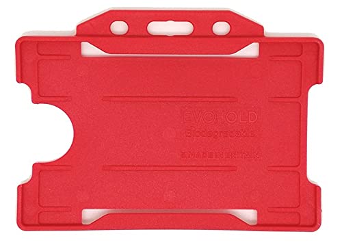 Identity-Plus: Red Rigid Open Faced Landscape ID Card Badge Pass Holder (75) โ image 1
