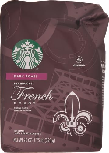 Image of Starbucks Ground Coffee, Dark Roast Hot or Iced Coffee, French Roast, 28 oz (Pack of 2)