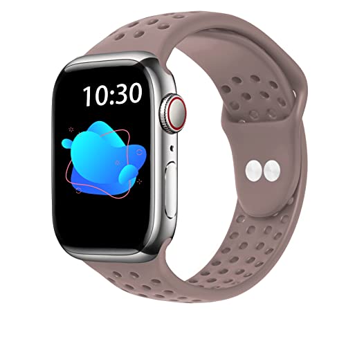 AUSOJOY Sport Band Compatible with Apple Watch Band 38mm 40mm 41mm 42mm 44mm 45mm 49mm for Women & Men, Soft Breathable Silicone Waterproof Replacement Strap for iWatch Series Ultra SE/8/7/6/5/4/3/2/1