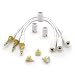 3 Pack iPhone Replacement LifeProof Headphone Adapters / Cables / Connectors for Fre, Nuud and Fre Power Cases , Includes Headphone Jack Covers / Plugs (White - iPhone 5 / 5c / 5s & 4 / 4s)