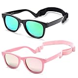 COASION Gafas de sol flexibles polarizadas para bebés recién nacidos con correa para bebés, Small