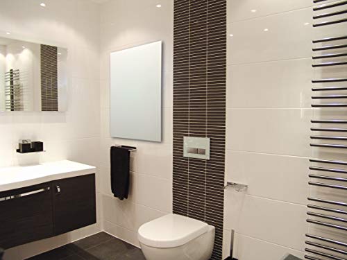 HoWaTech Infrarot Glasheizkörper 60x80cm 600W Heizpaneel | weiß schwarz rot Spiegel, Farbe:weiß Cover