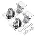 MECCANIXITY 3 Inch Keyed Different Hasp Lock 90 Degree Chrome Plated Twist Knob for Cabinet Door Drawer, Silver Pack of 2