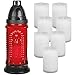 Produktbild HS Candle Grablicht Glas in Rot mit ca. 30h Brenndauer inkl. 8 Kerzen