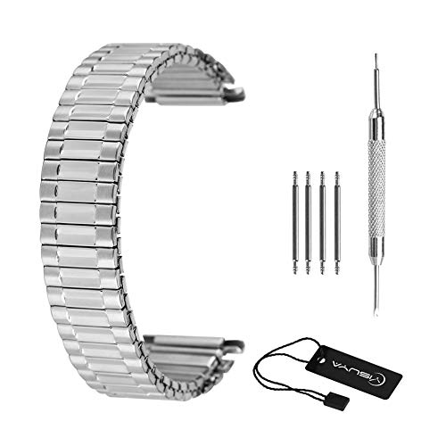 Preisvergleich Produktbild Uhrenarmband aus Edelstahl, 22 mm, wasserdicht, praktisch, dehnbar, ohne Schnalle