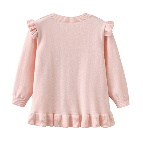 Kids Girls Black Clouds Rains Pullover Sweater Long Sleeve Crew Neckline Cotton Sparkle Ruffle Pink Sweater 6M-3Y2